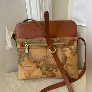 Alviero Martini Brown and Tan Crossbody Bag EUC